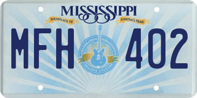 MS license plate MFH402