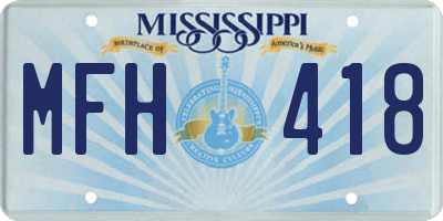 MS license plate MFH418