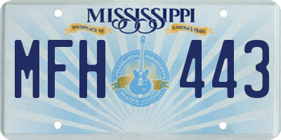MS license plate MFH443