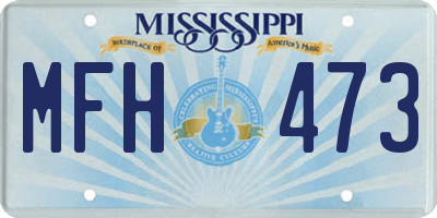 MS license plate MFH473
