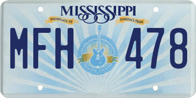 MS license plate MFH478