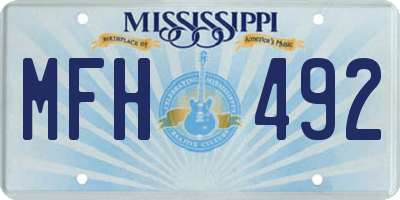 MS license plate MFH492