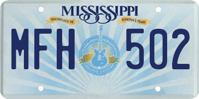 MS license plate MFH502