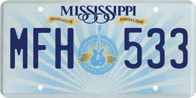 MS license plate MFH533
