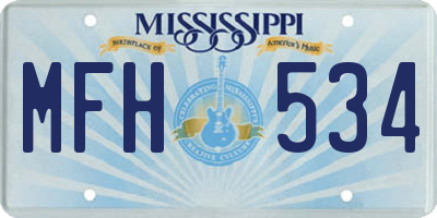 MS license plate MFH534