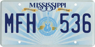 MS license plate MFH536