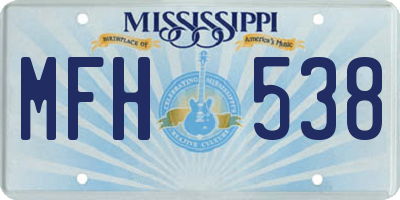 MS license plate MFH538