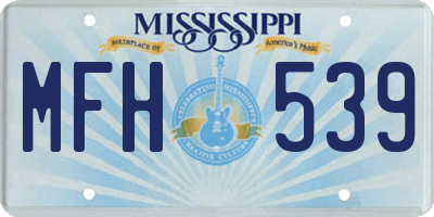 MS license plate MFH539