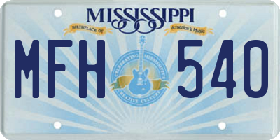 MS license plate MFH540