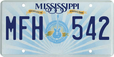 MS license plate MFH542