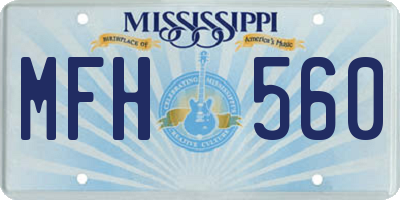 MS license plate MFH560