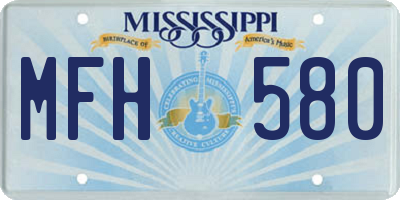 MS license plate MFH580