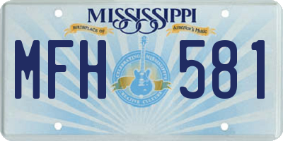 MS license plate MFH581