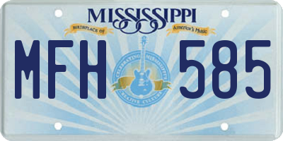 MS license plate MFH585