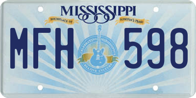 MS license plate MFH598