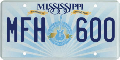 MS license plate MFH600