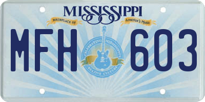 MS license plate MFH603