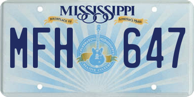 MS license plate MFH647
