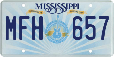 MS license plate MFH657