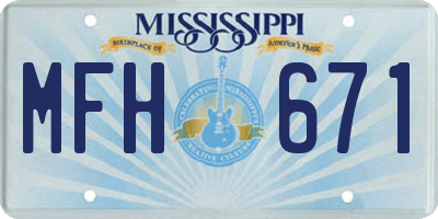 MS license plate MFH671