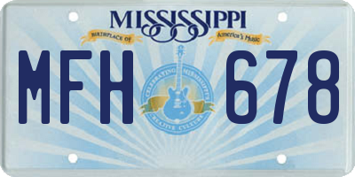 MS license plate MFH678