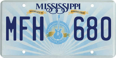 MS license plate MFH680