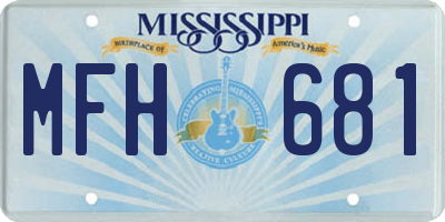 MS license plate MFH681