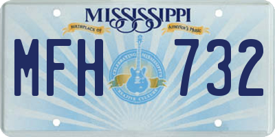 MS license plate MFH732