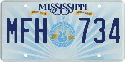 MS license plate MFH734