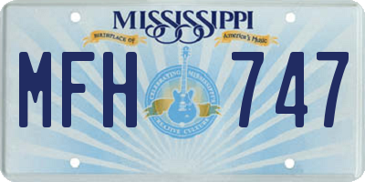 MS license plate MFH747