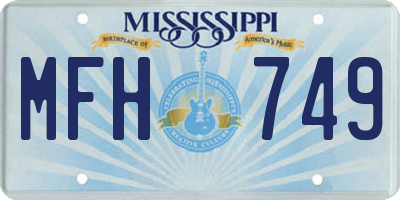 MS license plate MFH749