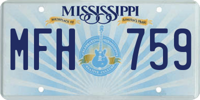 MS license plate MFH759