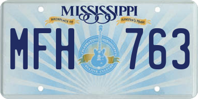 MS license plate MFH763