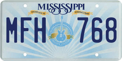 MS license plate MFH768