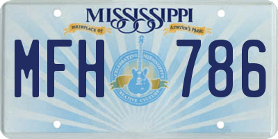 MS license plate MFH786