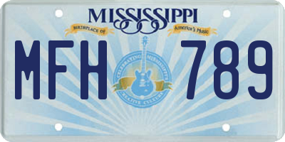 MS license plate MFH789
