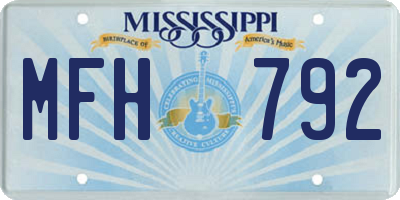 MS license plate MFH792