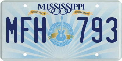 MS license plate MFH793