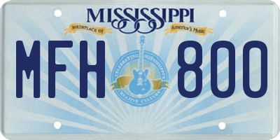 MS license plate MFH800