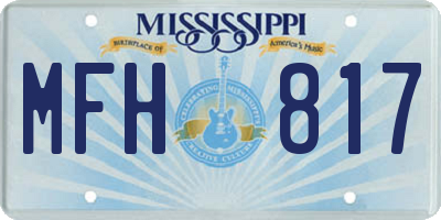 MS license plate MFH817