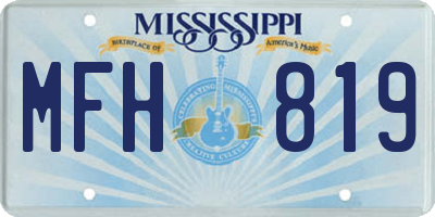 MS license plate MFH819