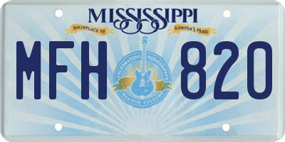 MS license plate MFH820