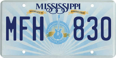 MS license plate MFH830