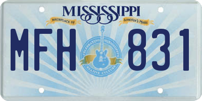 MS license plate MFH831