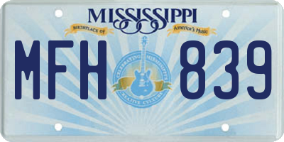 MS license plate MFH839