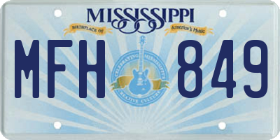 MS license plate MFH849