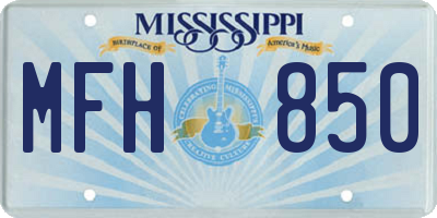 MS license plate MFH850