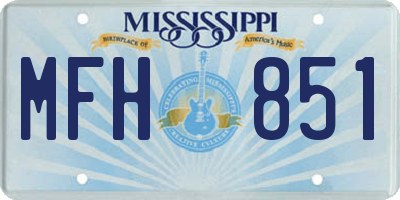 MS license plate MFH851