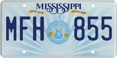MS license plate MFH855