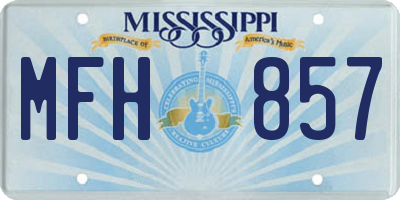 MS license plate MFH857
